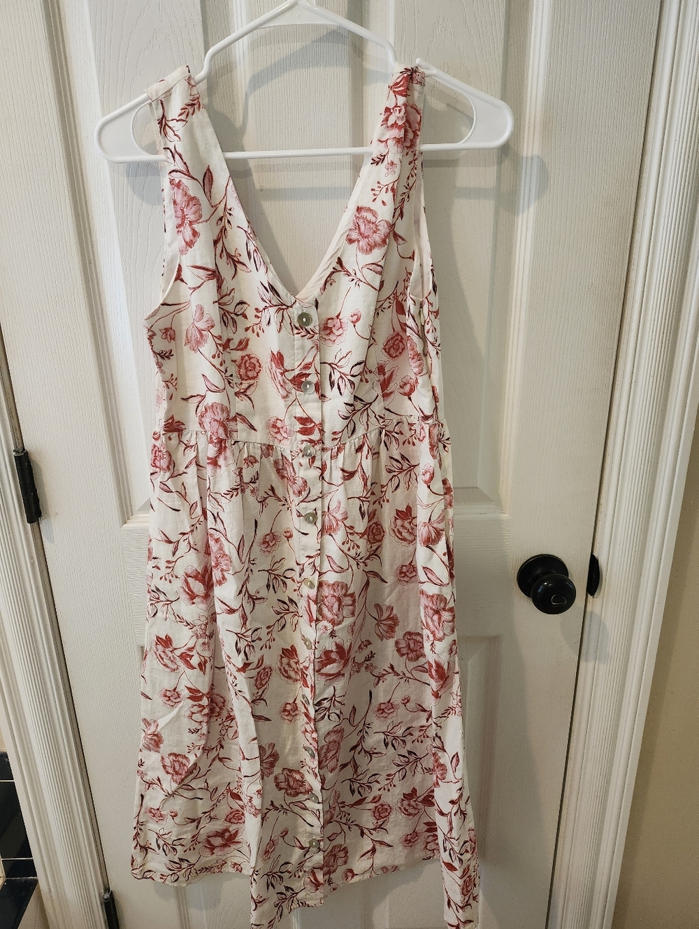 Cynthia Rowley 100% Linen Cream Floral Midi Dress